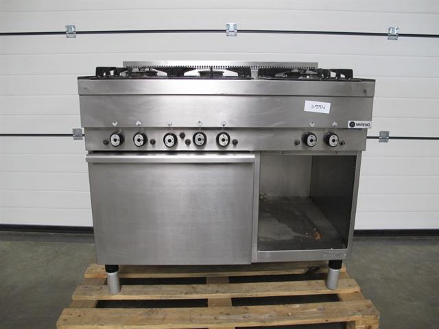 Streven Smeltend eenheid 6 pits gasstel met oven van RVS / Mareno - Memax, Online veiling van  metaal, machines en gereedschap