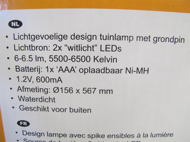 buiten lamp op zonne energie Memax, Online veiling van metaal