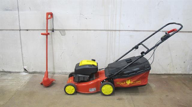 Tuin gereedschap grasmaaier en kantentrimmer Wolfgarten