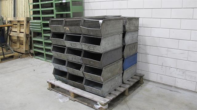 Magazijn grijpbakken van metaal / 20 stuks