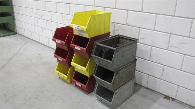 Magazijn grijpbakken van metaal en kunststof / 10 stuks