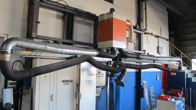 Werkplaats toebehoren lasdamp afzuiging Kemper met 2 zwenkarmen