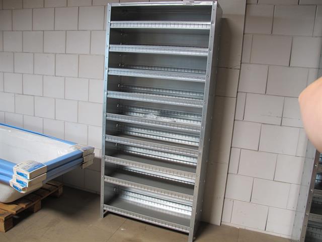 Magazijn legbordkast / onderdelenkast van metaal NIEUW