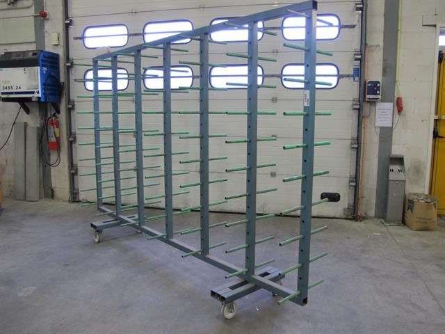 Transportwagen / kar materiaal / stellingrek met 4 wielen