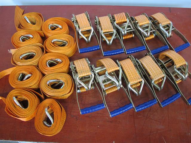 Werkplaats toebehoren spanband met ratel / 10 stuks  