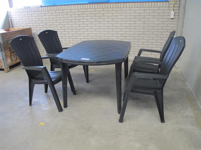 Jardin tuintafel met 4 stapelbare stoelen Memax, Online veiling van