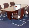 kantine/kantoor compleet directie kantoor meubilair; bureau, vergadertafel met 6 stoelen en een dossierkast van kersenhout 3