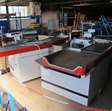 Winkelinventaris kassa systeem met lopende band / 2 stuks 1
