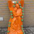 mal voor een ijs-sculptuur